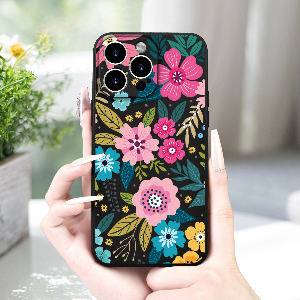 

Spring Flower And Grass Pattern Frosted Non-slip Phone Case Premium Texture Simple For 15/14/13/12/11/xs/xr/x/7/8/plus/pro/max/mini