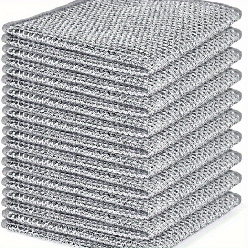 

10pcs, Dish Towels, Nylon Steel Wire Mesh Dishwashing Cloths, Contemporary Non-scratch Scrubbing Pads For Kitchen Cleaning, Stove & Pots Washer