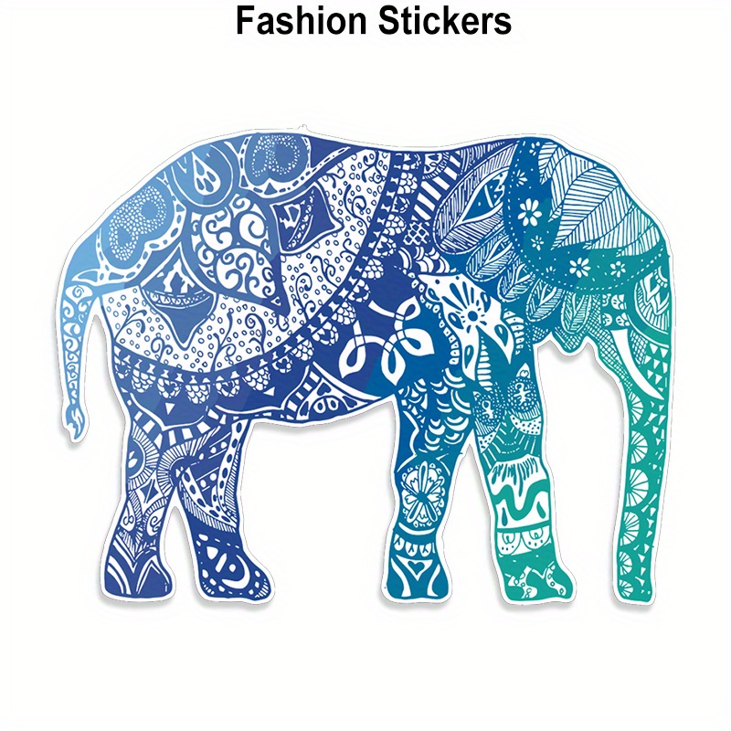

Blue Elephant Car Sticker For Laptop Bottle Truck Phone Motorcycle Van Suv Vehicle Paint Window Wall Cup Fishing Boat Skateboard Decals Automobile Accessories