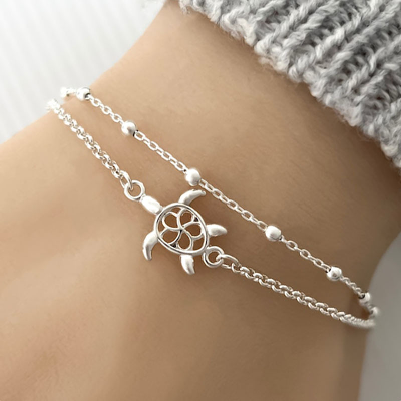 

-chic Turtle Charm Bracelet Or Anklet - Alloy Fashion Accessory