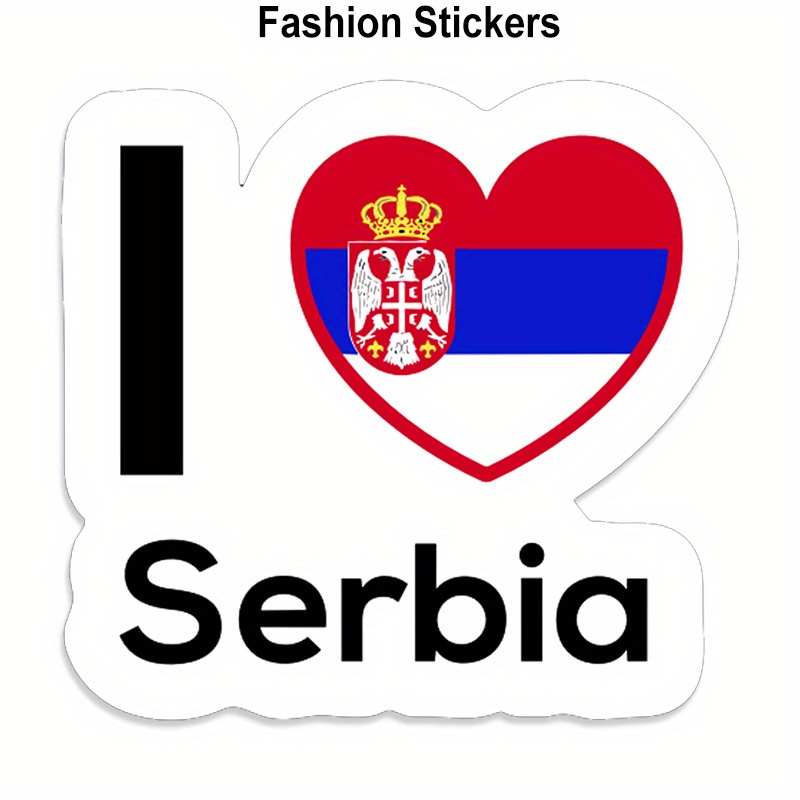 

Love Serbia Flag Home Pride Travel Car Stickers For Laptop Water Bottle Macbooks Car Truck Van Suv Motorcycle Vehicle Paint Window Wall Cup Toolbox Guitar Scooter Decals Auto Accessories