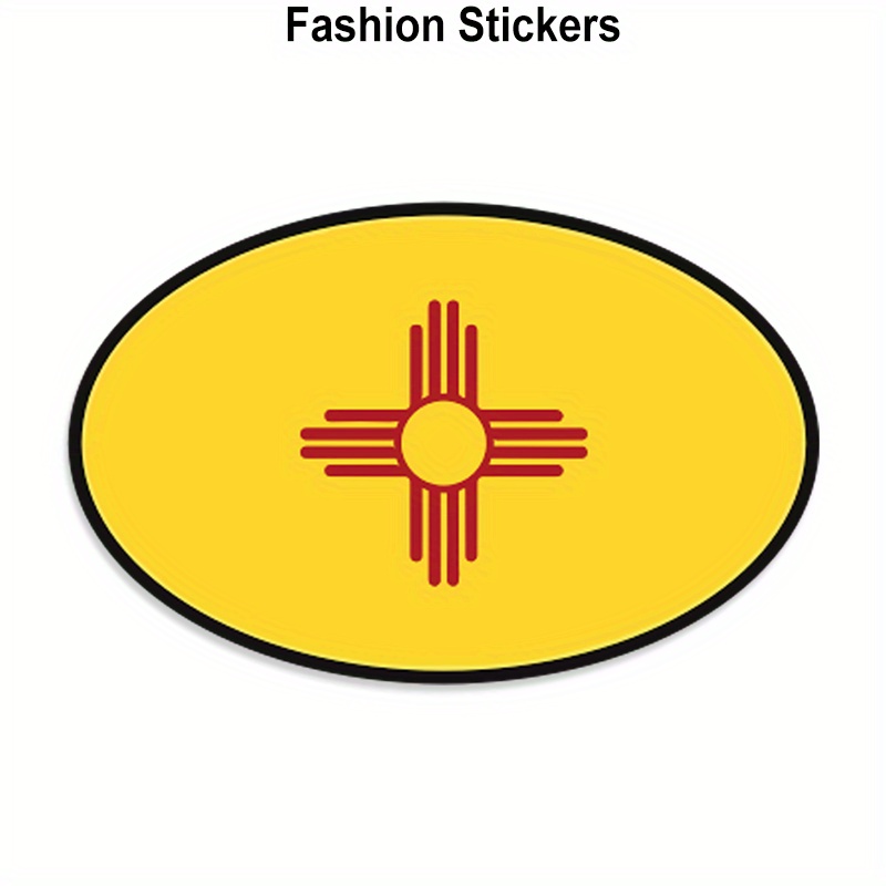 

New Mexico State Flag Oval V4 Nm Car Stickers For Laptop Water Bottle Macbooks Car Truck Van Suv Motorcycle Vehicle Paint Window Wall Cup Toolbox Guitar Scooter Decals Auto Accessories