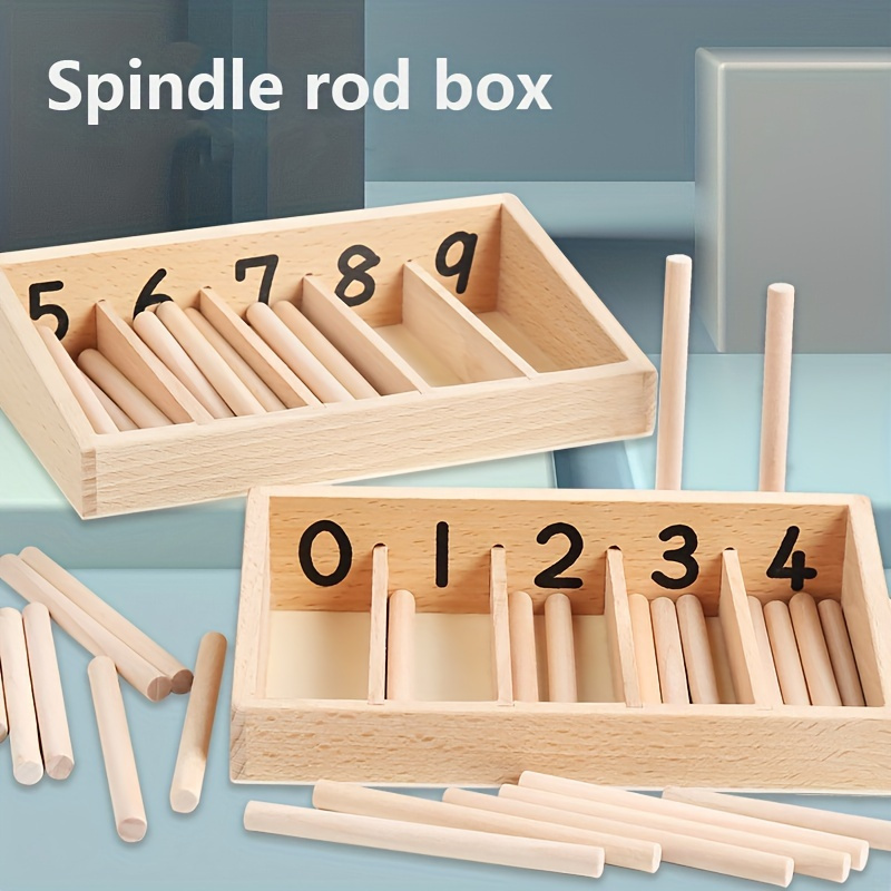 

Children's Enlightenment Aids, Spindle Counting Stick Box, Wooden Counting Stick Educational Toy, Birthday & Christmas Holiday Gift