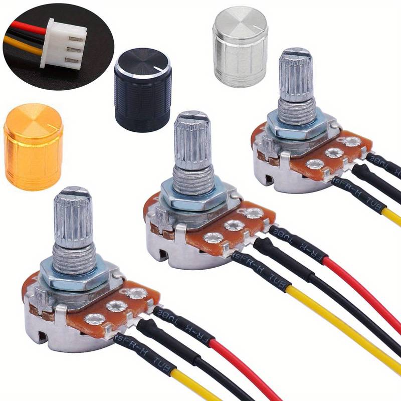 60-Piece Potentiometer Kit - B5K, 10K, 20K, 50K, 100K Ohm Linear Taper Rotary Audio