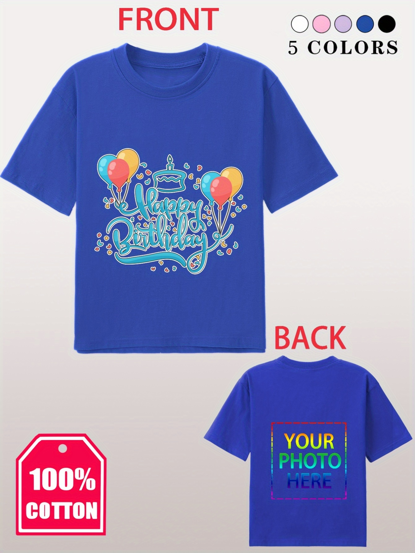 Stylish Happy Birthday Letter Balloon Print 100 Cotton Temu Ireland 4906