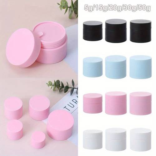 5pcs colorful empty cream jar cosmetic jar makeup container round refillable bottle plastic box travel bottle tool 5g 15g 20g 30g 50g