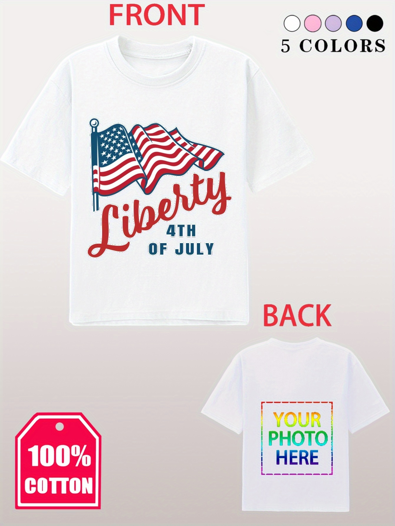 Women's American Flag Baseball T-Shirt – Patriotic 4th Of July Short Sleeve Tee, Casual Graphic Top, Gray - View #7