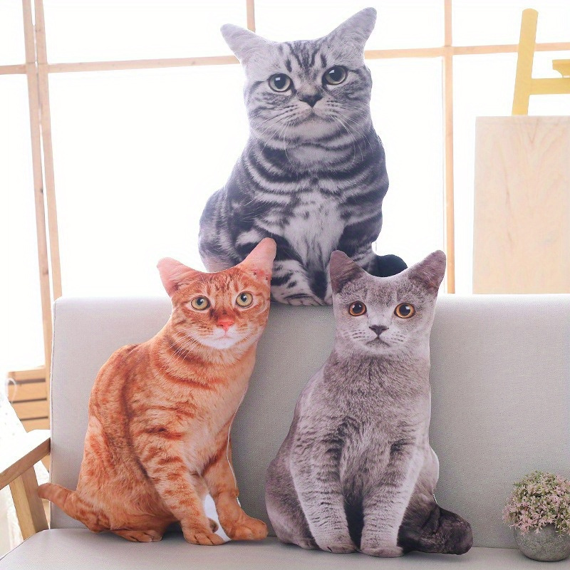 Cat Plush Body Pillow Cuddle Cartoon Stuffed Animals Kitten - Temu