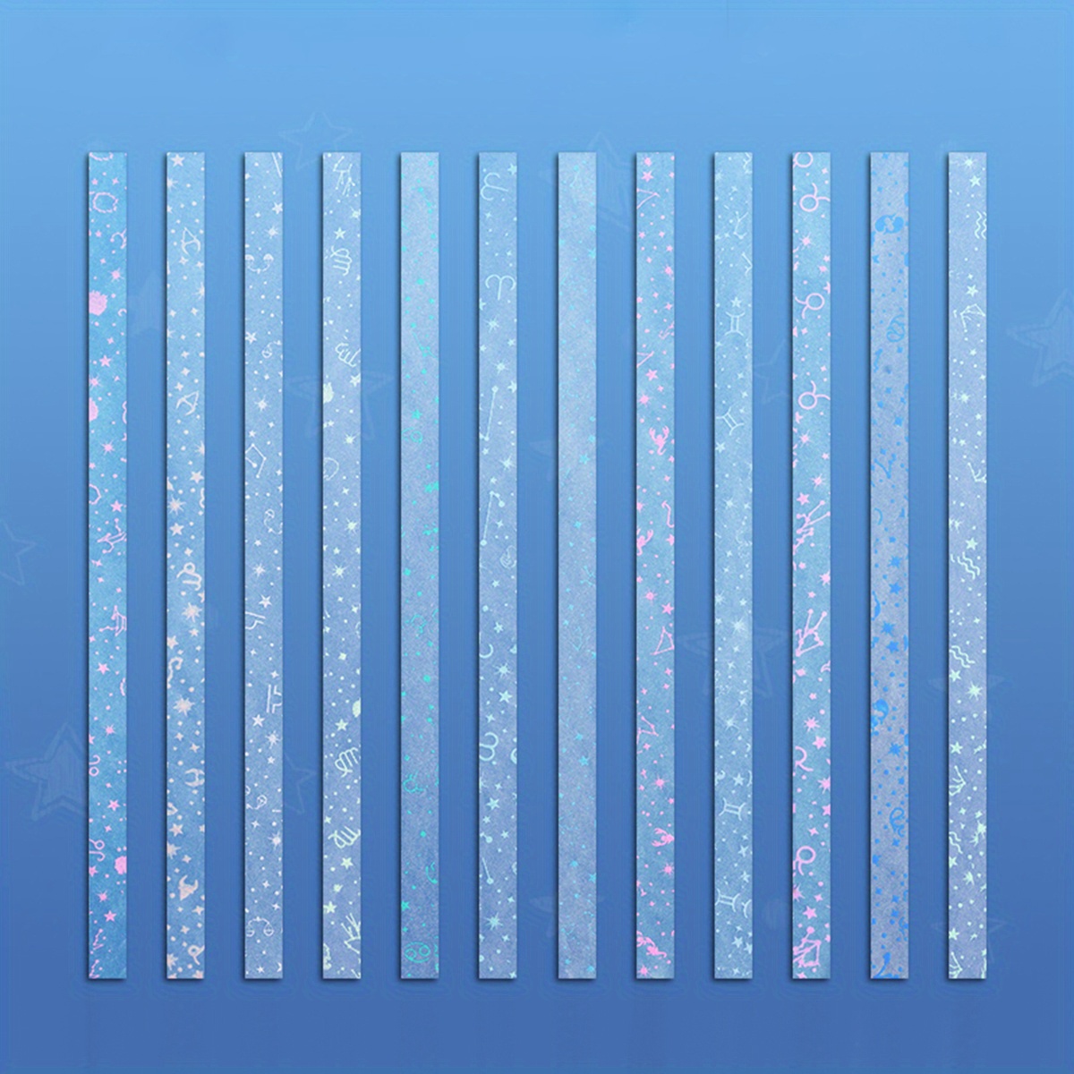 Image of 210 Sheets Luminous Origami Star Paper Strips, Handmade Crafts Origami Paper, Star Paper Strips, 12-constellations