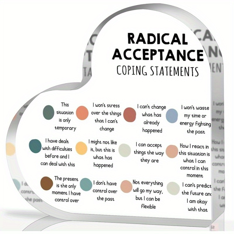 

Radical Acceptance Coping Statements, Counselor Office Decor, Dbt Skills, Dbt Therapy, Dbt Sign, Therapy Office Decor, Therapy Office Art, Counselling Tool