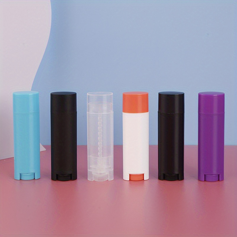 

12pcs Plastic Lipstick Containers 5ml Lip Balm Cosmetic Oval Twist Makeup Container Bottle Deodorant Tube Empty Refillable Bottles