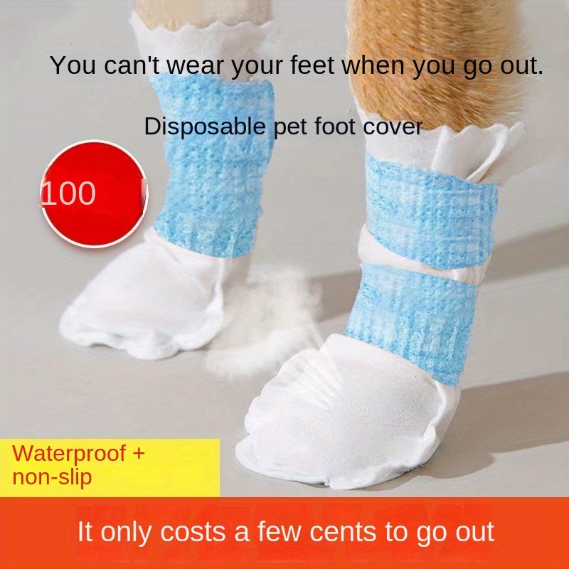 

20pcs/set Pet Shoes Pet Disposable Foot Covers, Dog Anti-dirty Dog Shoes Walking Dog Socks Waterproof Anti-slip Shoes