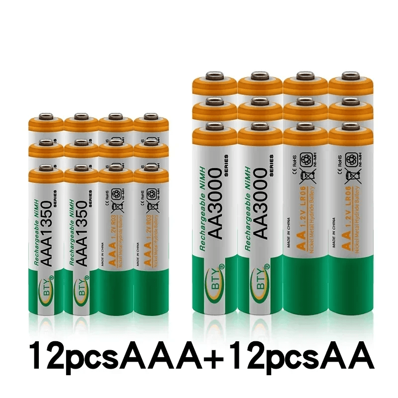 TEMU 4-20pcs Aa & Aaa Rechargeable High Capacity Suitable For Camera, Toy Car, Computer, Radio, Video Games, Digital Cameras - Compatible For For