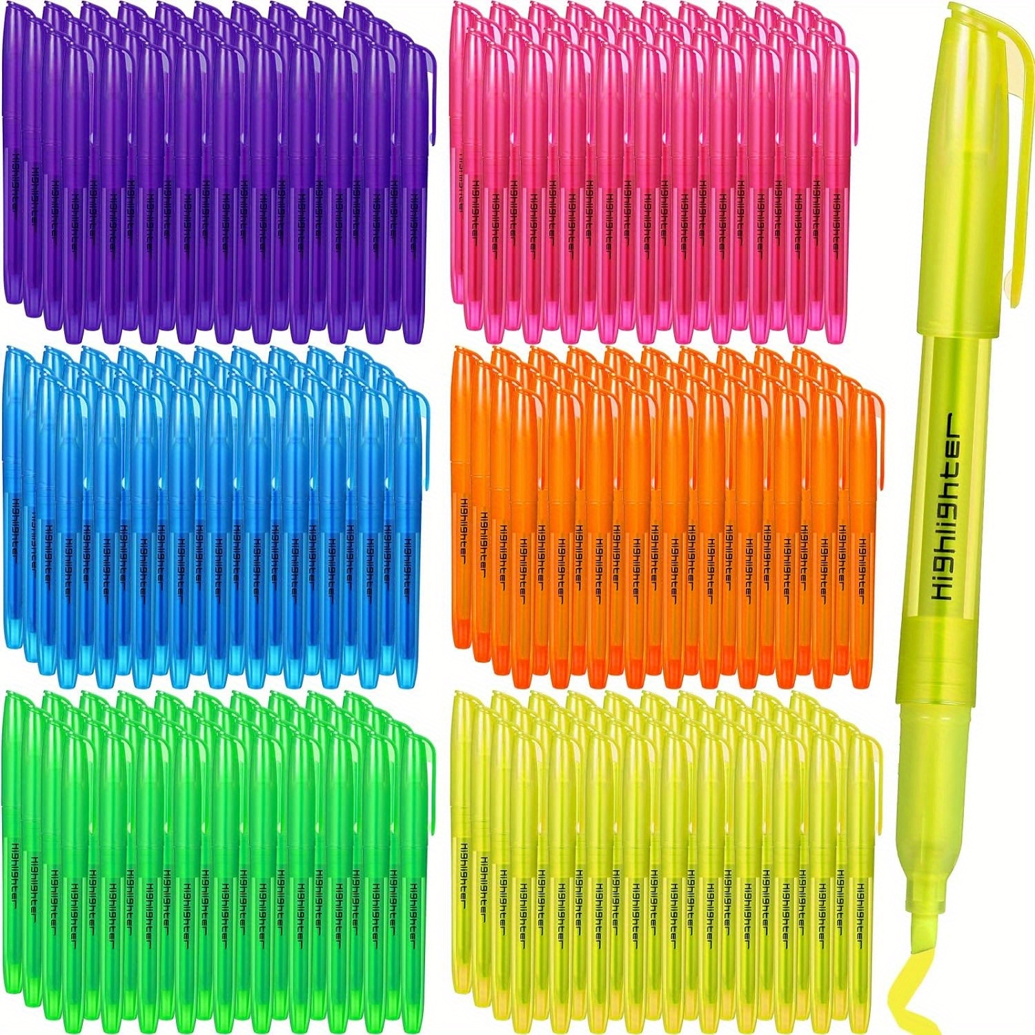 

30/60/96/150/240/300/420pcs Highlighter Bulk Assorted Colors Highlighter Markers Chisel Tip Highlighter Pens For School Office Classroom Pack