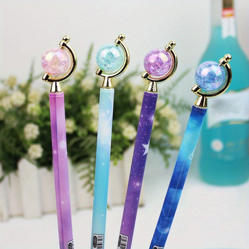 4pcs/set Starry Glass Planet Black Ink Gel Pens 0.5mm Back To School