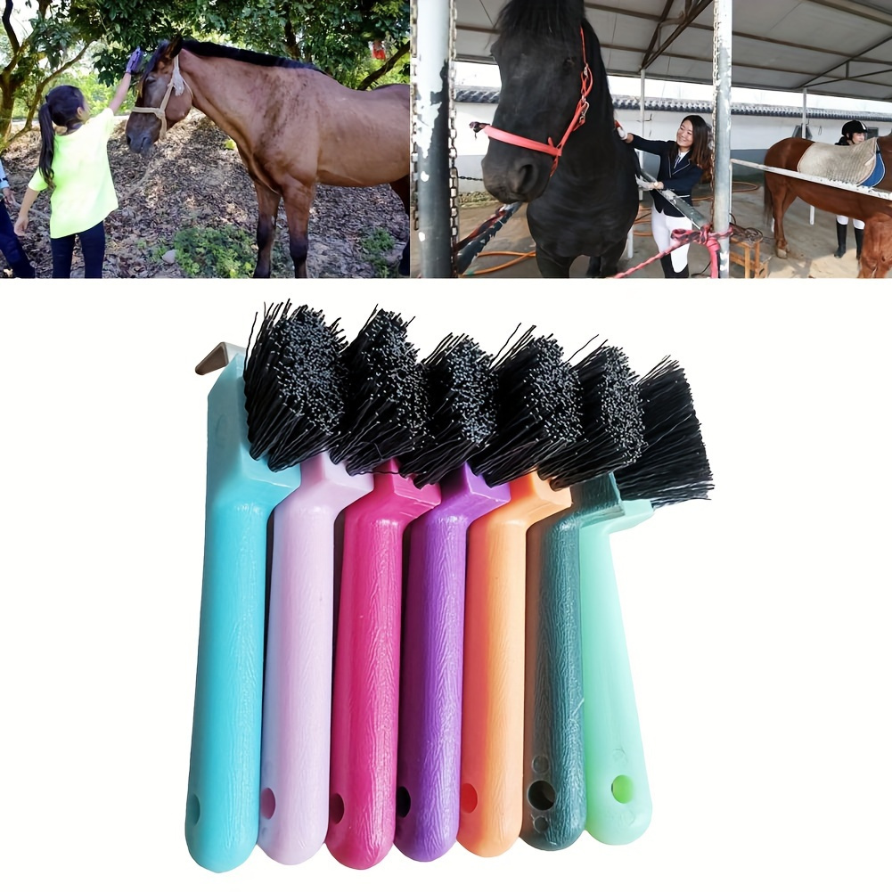 

1pc Assorted Color Anti-slip Soft Horse Hoof Brush, Horse Hoof Care Grooming Horseshoe Brush, Professional Cleaning Tools