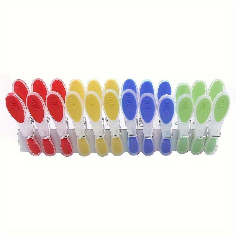 E-shop 12er-Set Weiche Plastik-Wäscheklammern - Windfest, Sanft zu empfindlichen Wäsche, Platzsparende Trockenklammern für Unterwäsche & Socken,