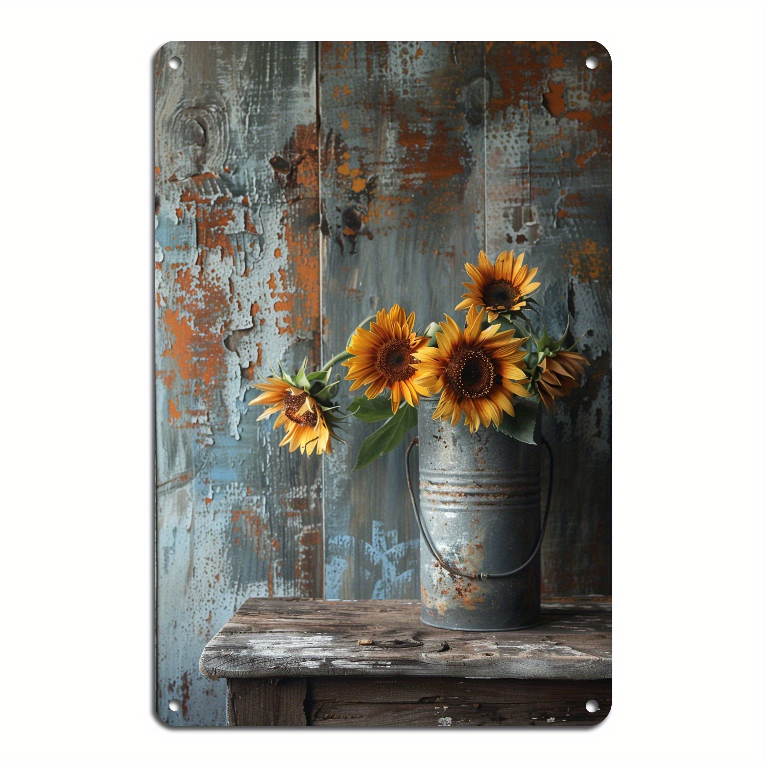 

Yellow Sunflower Vintage Metal Tin Sign, Farmhouse Kitchen Wall Country Home Decor, Coffee Bar Signs Gifts Garden Decoration 8x12inch