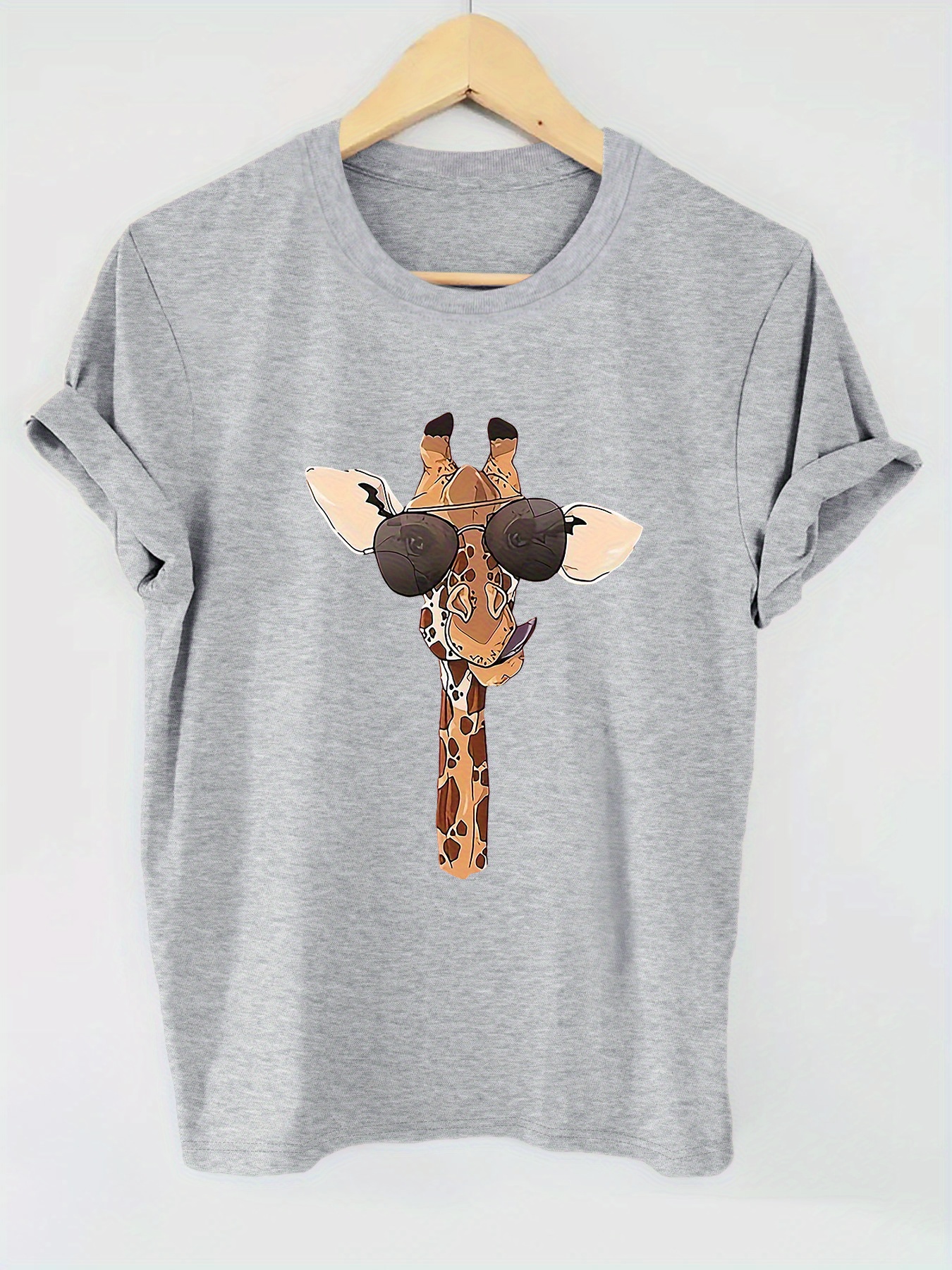 Magliette T Shirt Donna Griffate Maglietta Stampa Giraffe Top