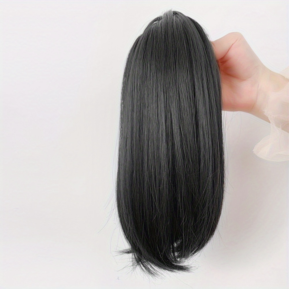 E-shop Tägliche Nutzung Ponytail Extension Clasp Modische Inverted Hook Handgefertigte Ponytail Perücke Klassische Flauschige Kurze Gerade Ponytail