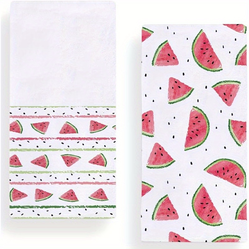 

2pcs, Dishcloth, Watercolor Watermelon Kitchen Dish Towels, Contemporary Style Polyester Tea Towels, Dish Cloth For Cooking & Baking, Summer Seasonal Design