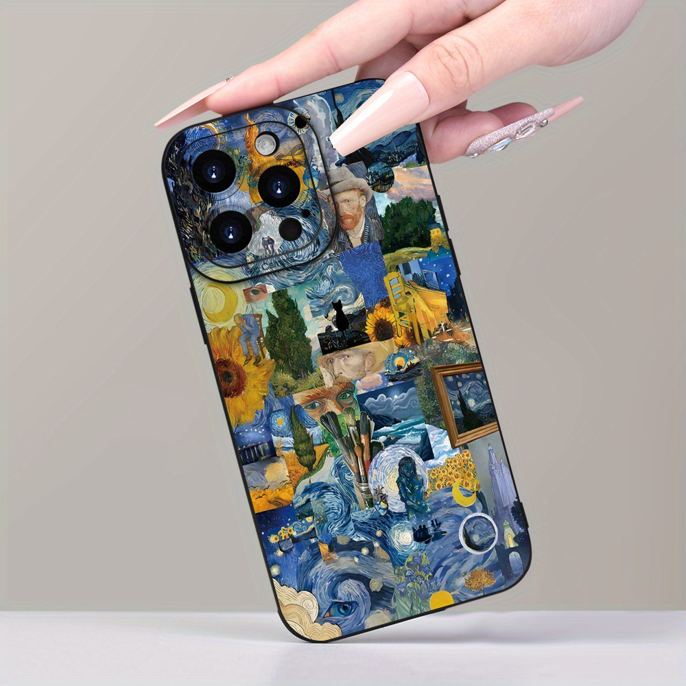 

Artistic Starry Night Oil Painting Style Printed Phone Case For 15 14 13 12 11 Xs Xr X 7 8 Plus Pro Max Mini