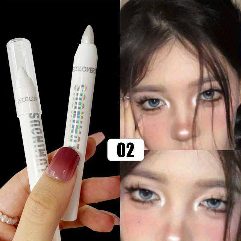 Glitter Highlighter Pen Pearlescent Lying Pencil Waterproof Long-lasting Brightening Eyes Stick White Silvery Eye Makeup