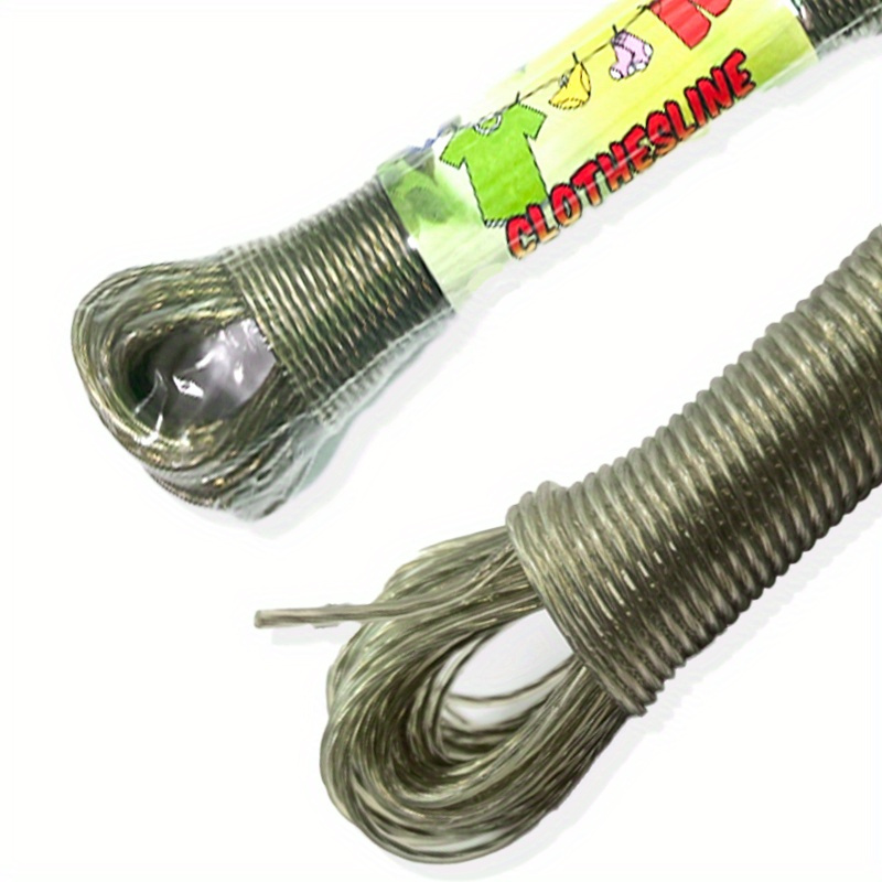1 Roll 20m 787in Portable Pvc Wrapped Steel Wire Rope Clothes Drying Rope  For Camping And Hiking Handmade Diy Rope - Sports & Outdoors - Temu