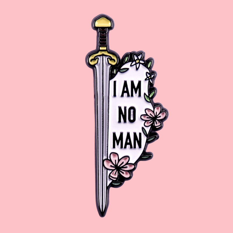 TEMU 1pc "i Am No Man" Enamel Pin, Fun Quirky English Text Brooch, Badge For Bags And Accessories