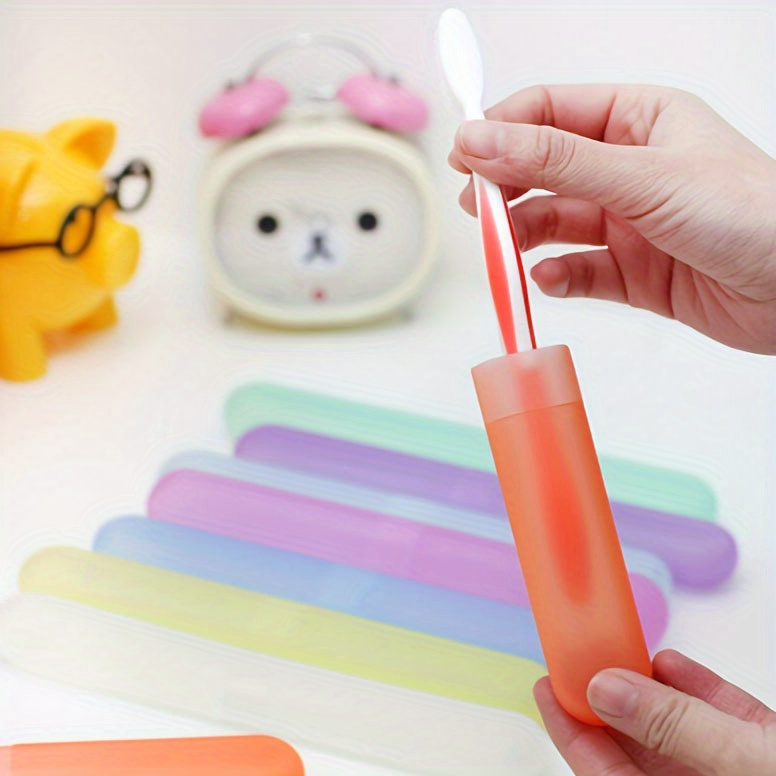 10pcs compact protective toothbrush case dust proof portable hygienic toothbrush holder for   plastic toothbrush case details 1