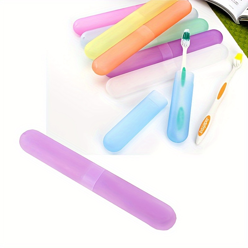 10pcs compact protective toothbrush case dust proof portable hygienic toothbrush holder for   plastic toothbrush case details 4