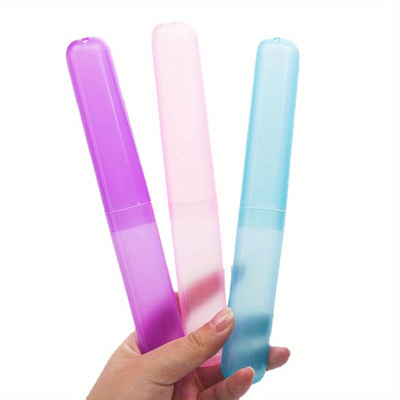 10pcs compact protective toothbrush case dust proof portable hygienic toothbrush holder for   plastic toothbrush case details 5