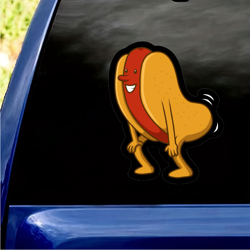 Dancing Hotdog Funny Hot Dog Sticker Decal for Car Laptop Wall Window  Bumper Sticker