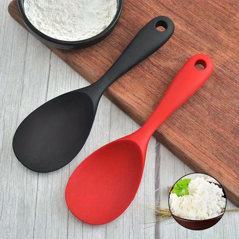 

Hanging Silicone Rice Spoon Kitchen Ladle Saucepan Electric Rice Cooker Cooking With Holes Items