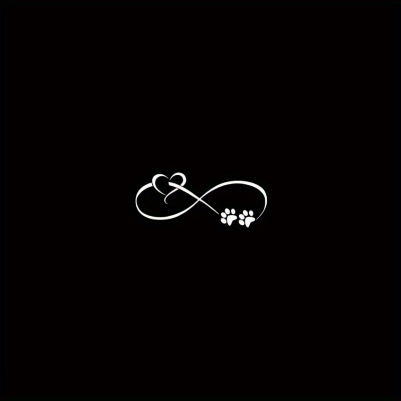1pc Infinite Love Pet Dog Paw Sticker For Car Window Laptop Suitable For Any Smooth Surface, For Cars, Laptops, Skateboards, Vinyl Waterproof Sticker
