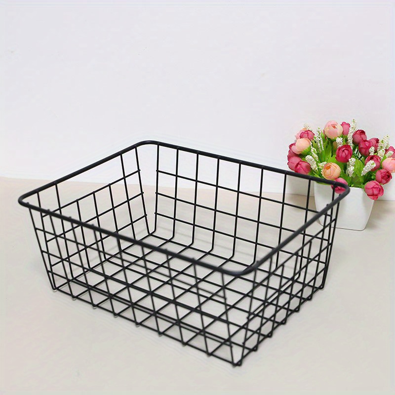 popular   lattby metal storage basket rectangular organizer for desk cosmetics   craft small basket details 4