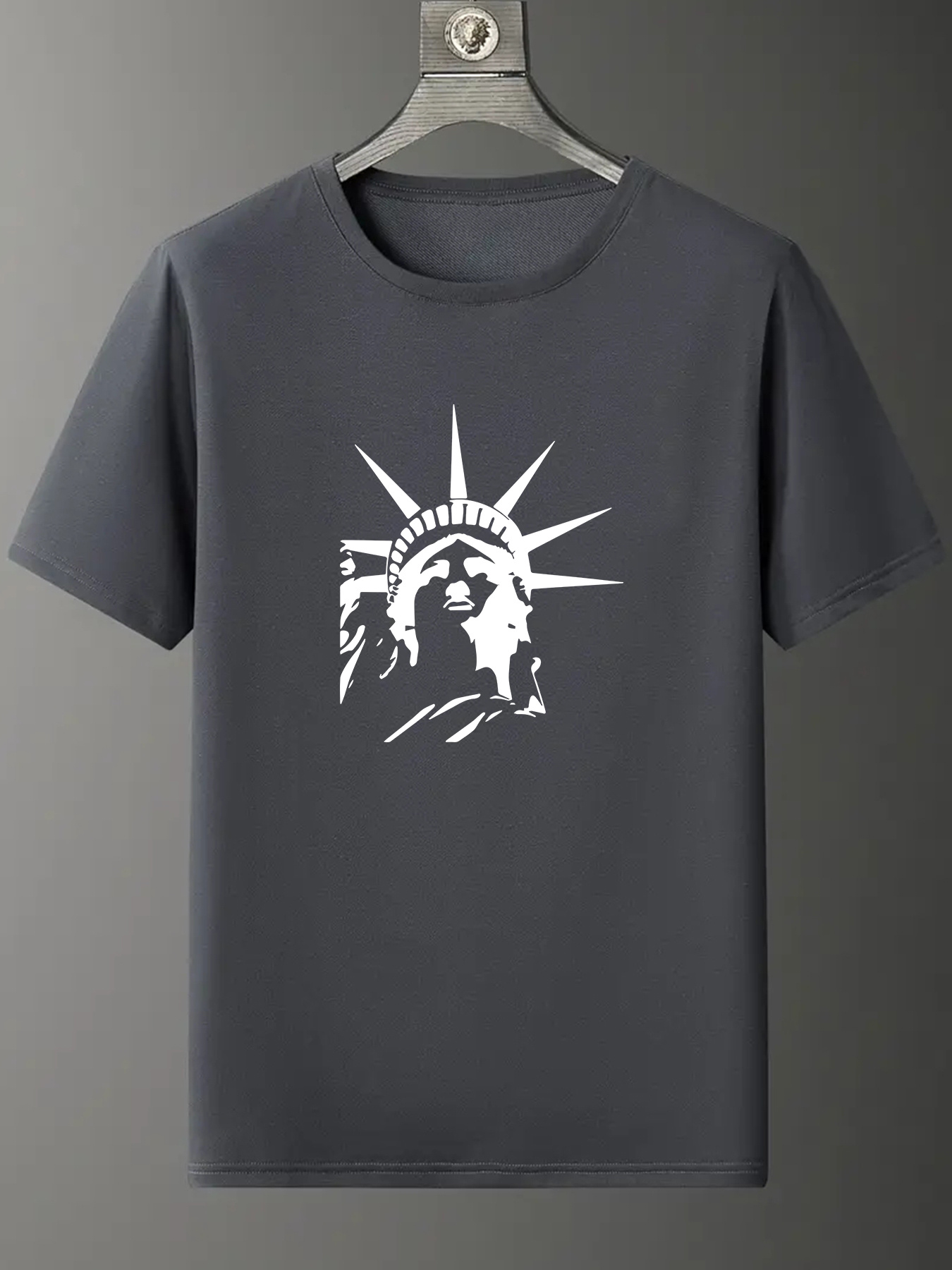 Statue Print Crew Neck T shirt Men Casual Short Temu New Zealand