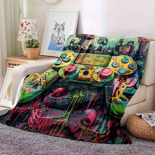 Game Console Pattern Printing Four Seasons Car RV Nap Blanket Flannel Blanket