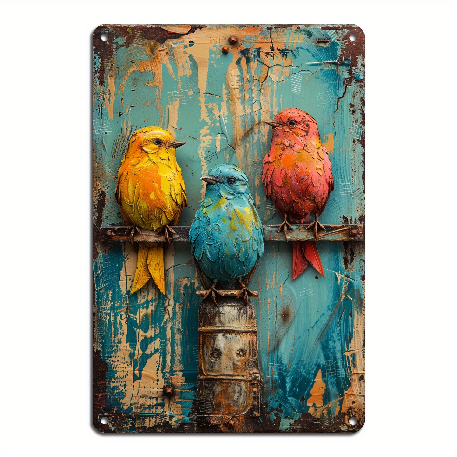 

1pc 8x12inch Cute Wildlife Robin Metal Tin Sign, Vintage Poster Painiting, For Home Kitchen Dining Room Bedroom Garden Bathroom Garage Hotel Office Bakery Decor