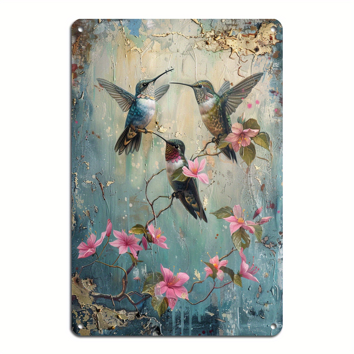 

1pc Hummingbird Tin Sign, Lovely Bird, Vintage Metal Tin Signs For Men Women Wall Art Decor For Home Bars Clubs Cafes 8x12 Inch