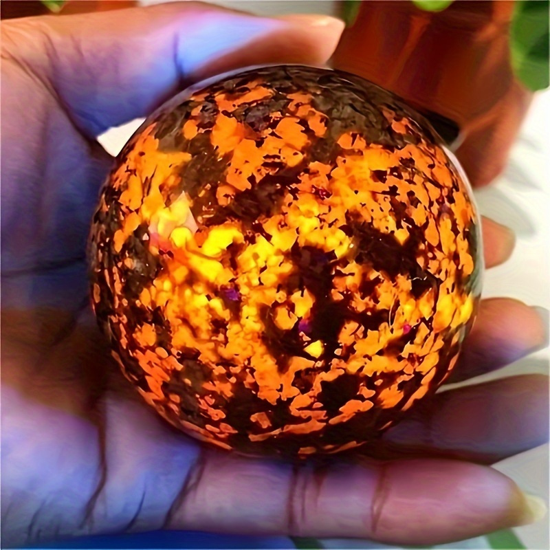

1pc Natural Flame Stone, Sodalite Ball Stone Ornament, Home Decor, Holiday Gift