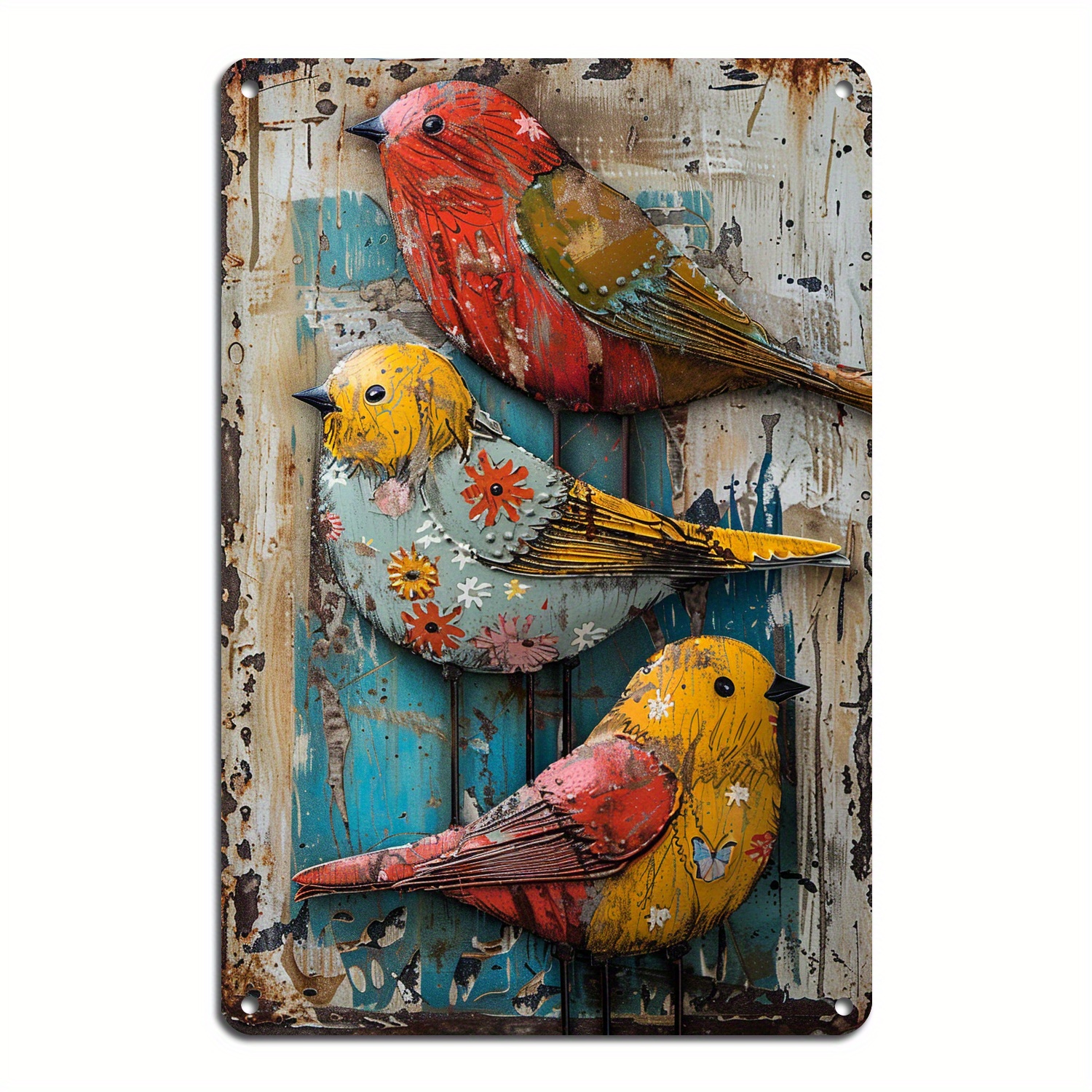 

Tin Sign Vintage Sign, Chicken Bird Wildlife Robin Country Garden Courtyard Bar Bar Restaurant Kitchen Living Room Wall Decoration Art, Iron Poster Aluminum Metal Plaque 20.32 X 30.48 Cm