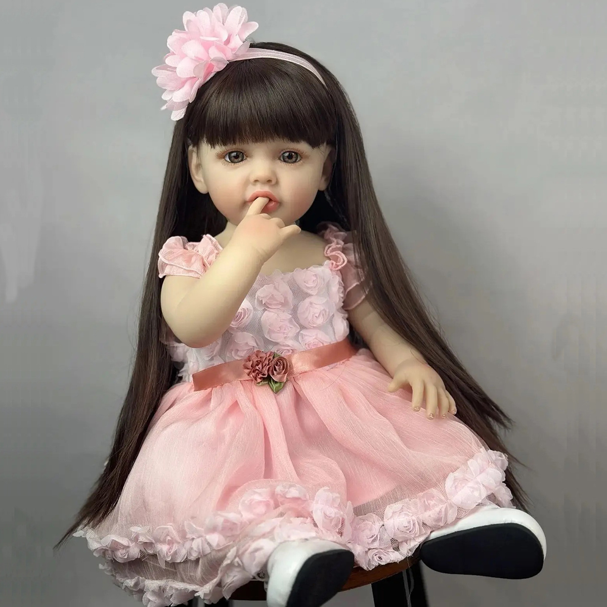 

55cm Full Body Soft Silicone Doll, 22in Princess Newborn Lifelike Art Toy, Christmas Gift