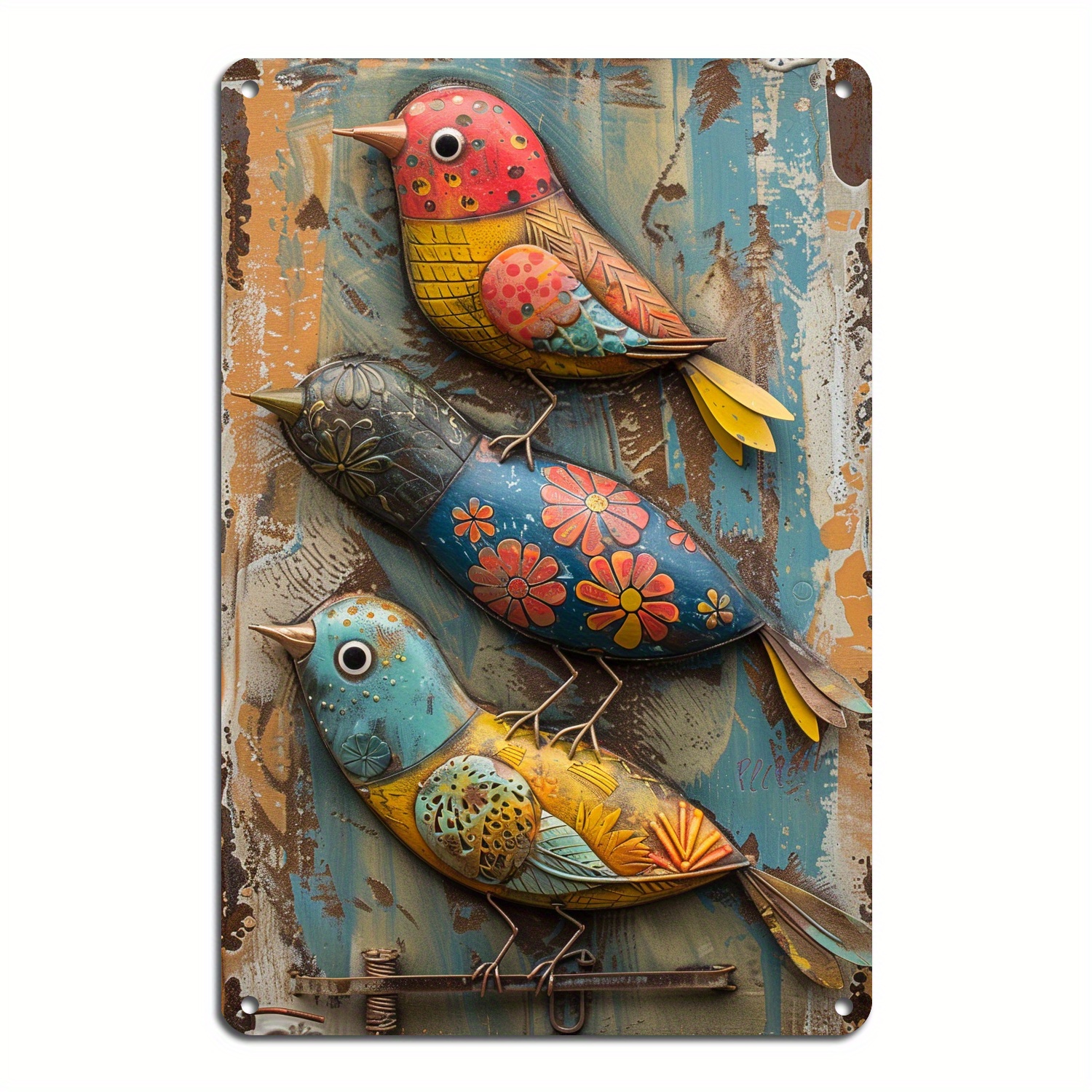 

Metal Vintage Decoration, Bird Wall Decoration, Wall Poster Plaque Suitable For Home Kitchen, Bar, Club, Coffee Shop Decoration