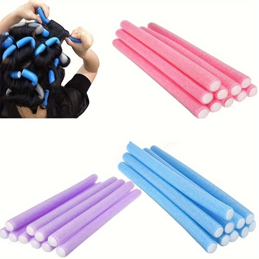 

10pcs Flexible Heatless Hair Rollers Bendy Twist Curling Rods For Diy Soft Foam Styling Tools