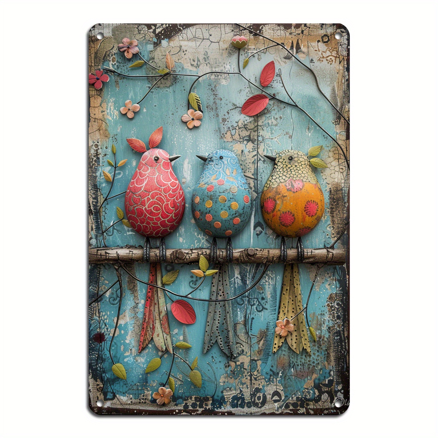 

1pc Tin Sign Vintage Sign Chicken Bird Wildlife Robin Country Garden Bar Restaurant Decor, Room Wall Decoration