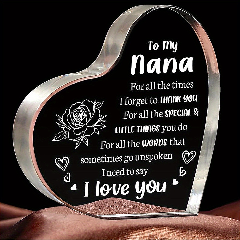 

Gifts For Nana, Nana Gifts, Mother's Day Gifts For Grandmother, Heart Shaped Acrylic Keepsake Mothers Day Gifts For Nana Gifts For Grandma