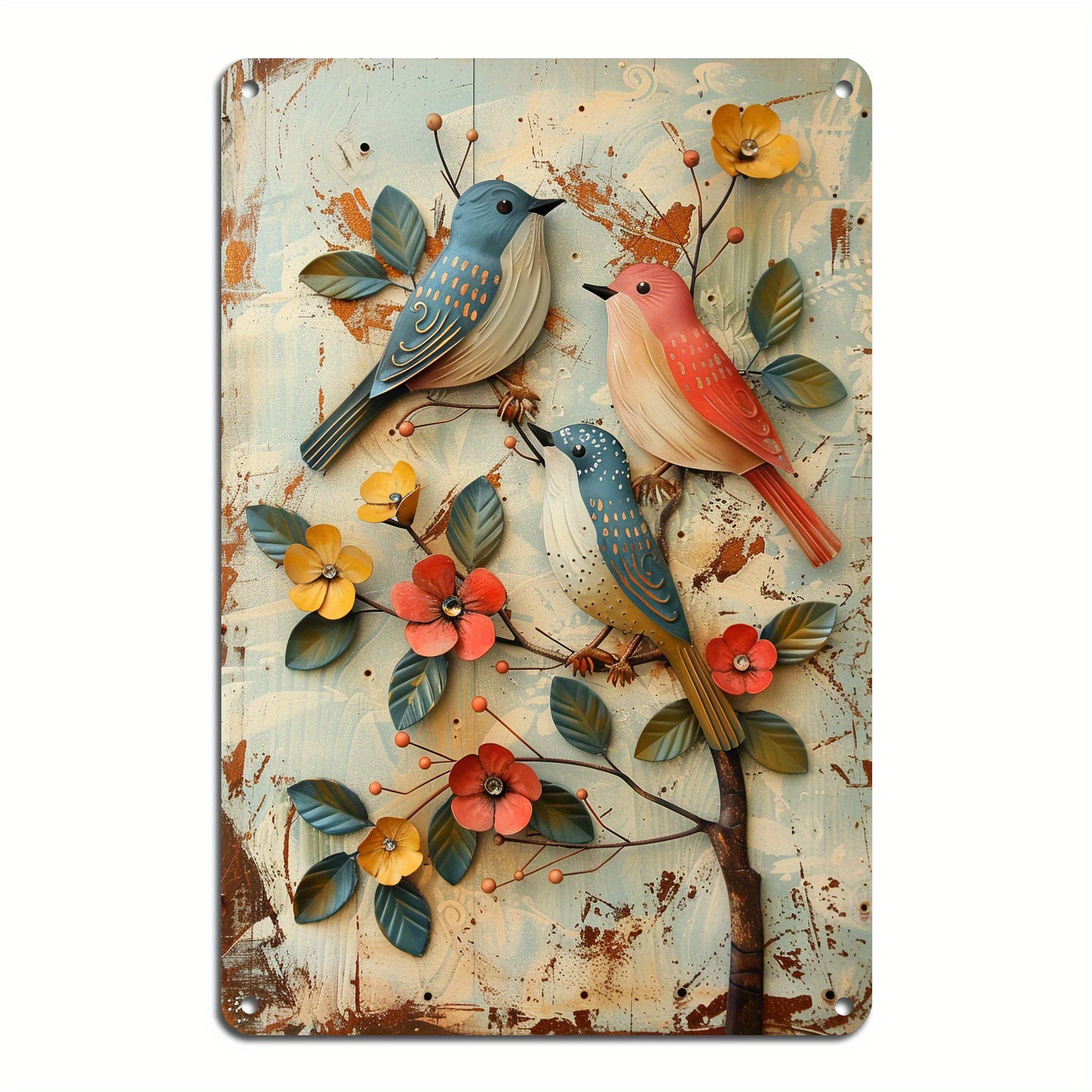 

12x18 Inches Metal Vintage Tin Logo Decoration Chicken Bird Tin Logo Bird Tin Logo Wildlife Wall Decoration Wall Poster Plaque Suitable For Home Kitchen, Bar, Club, Coffee Shop Decoration