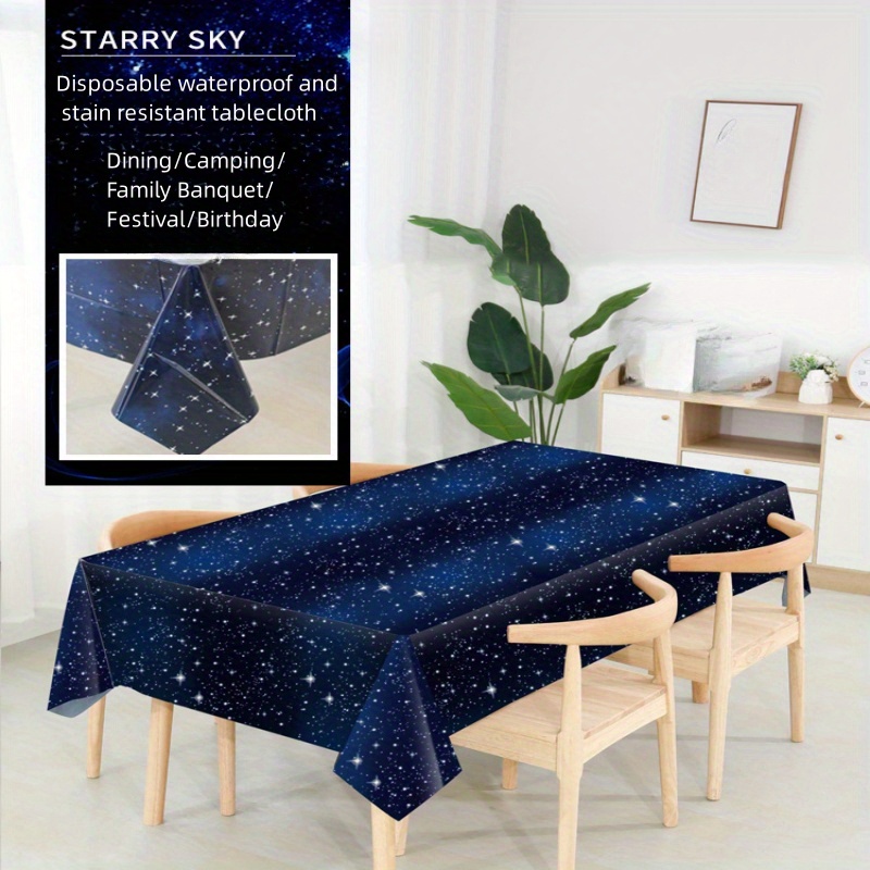 1pc2pc3pcs   banquet goodies disposable peva starry sky tablecloth thickened waterproof activity party disposable plastic tablecloth details 6