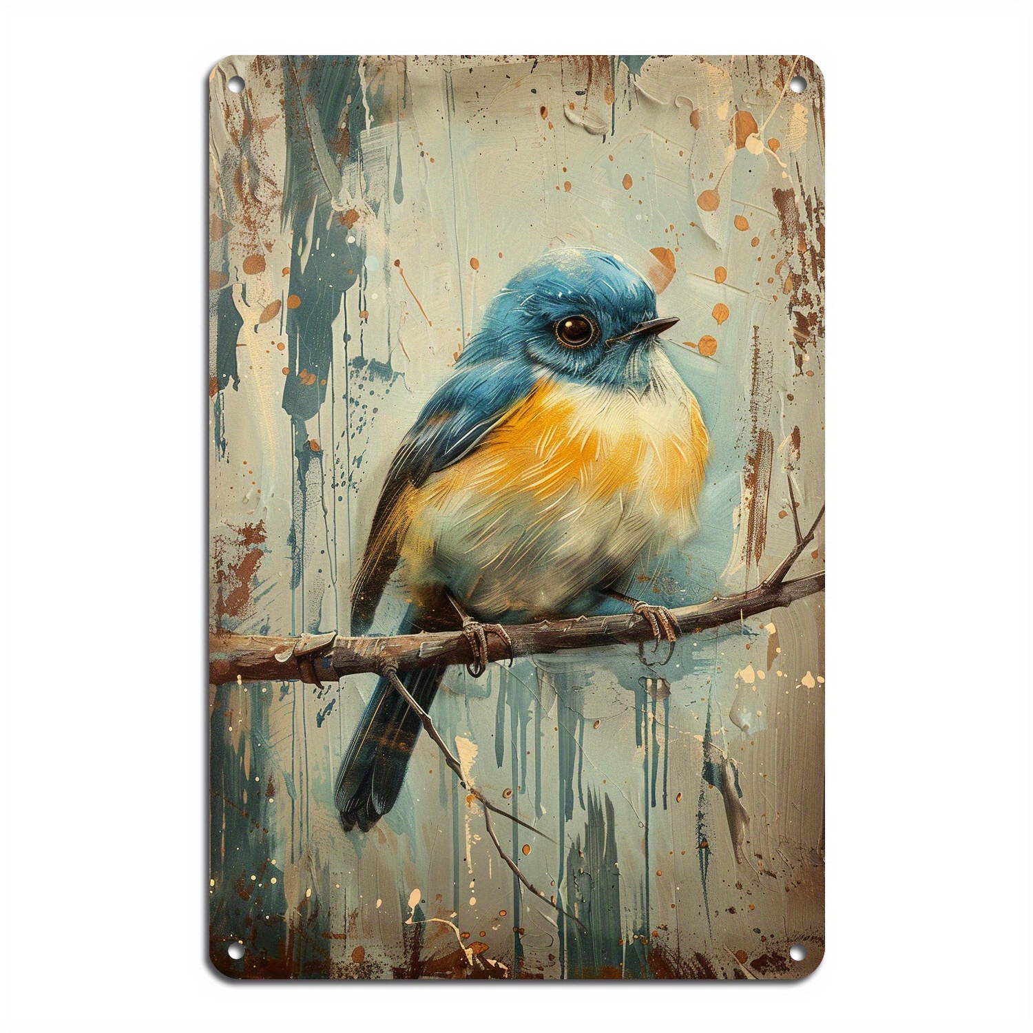 

1pc 8*12in Cute Bird Metal Tin Sign, Vintage Metal Poster, Wall Hanging Art, For Home Kitchen Dining Room Bedroom Garden Bathroom Garage Hotel Office Bakery Decor